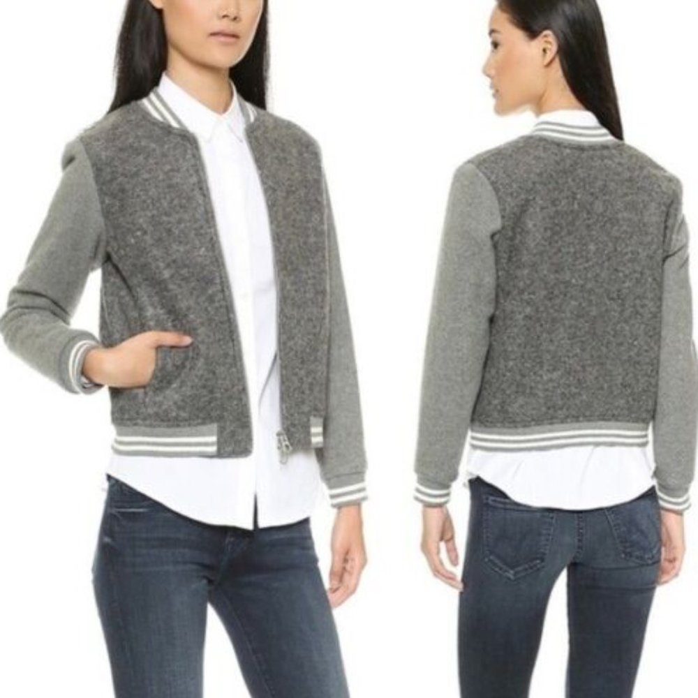 Madewell Wool & Sherpa Varsity Jacket